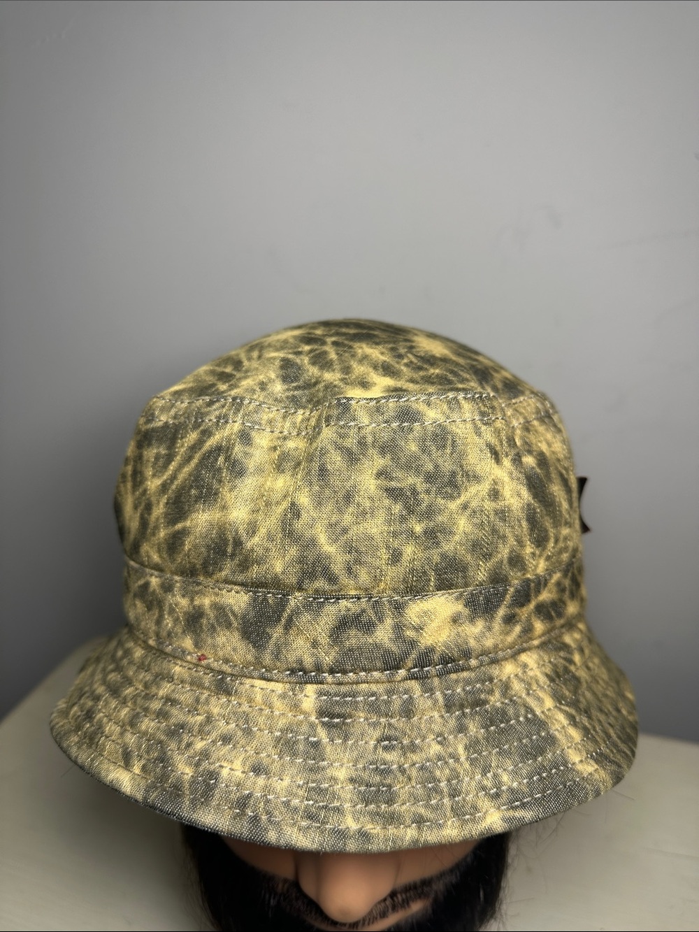Kangol weathered canvas Yellow and Gray Bucket Hat